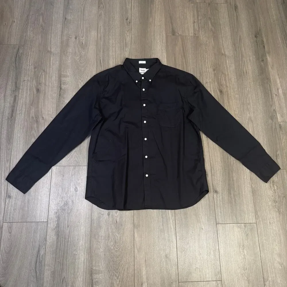 J.Crew Slim Secret Wash Cotton Poplin Shirt Sz 2XL Black Button Down Long Sleeve